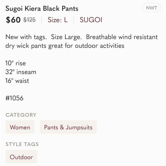 Sugoi Kiera Black Pants - Picture 2 of 9